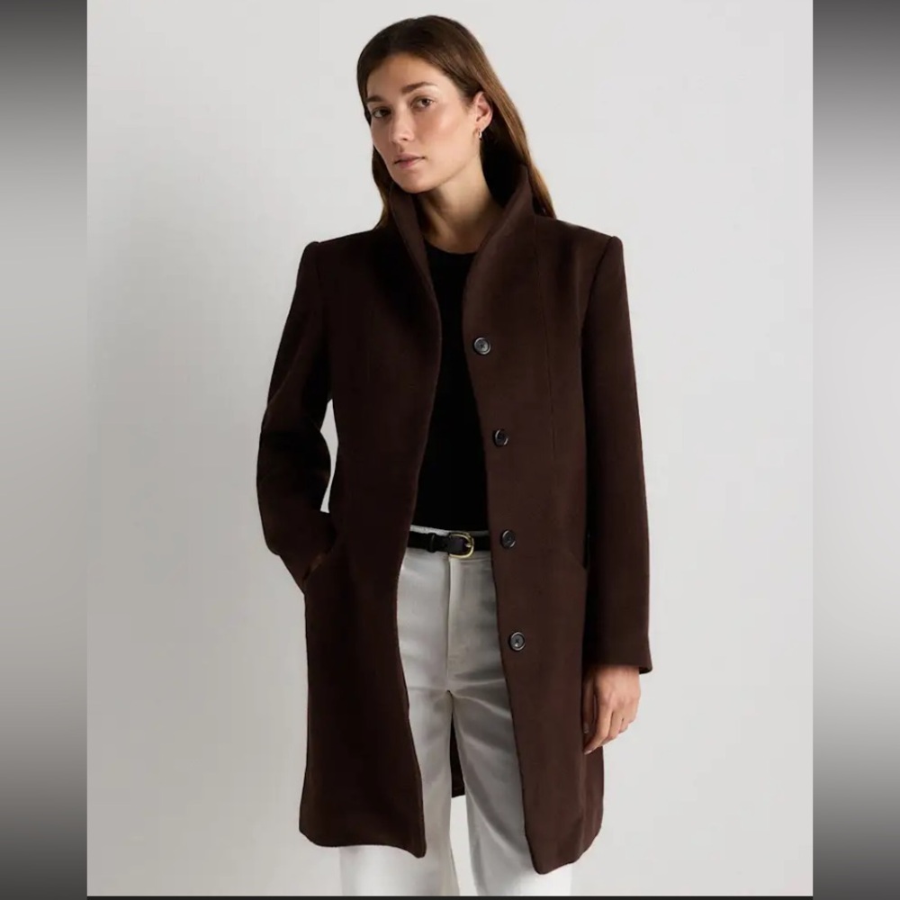 Quince NWT Wool Cashmere Cocoon Coat Dark Chocolate Outerwear L